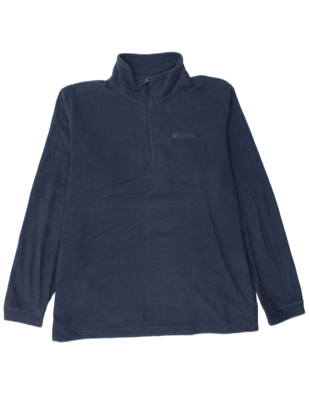 MOUNTAIN WAREHOUSE Herren-Fleecepullover mit Reißverschluss am Hals, groß, marineblaues Polyester