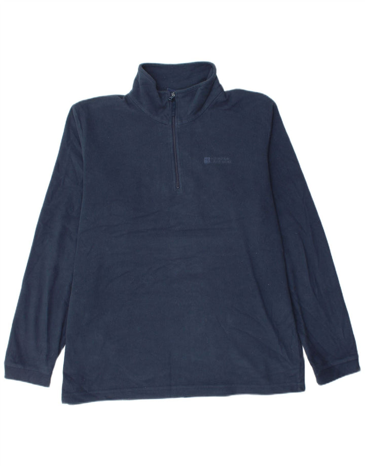 MOUNTAIN WAREHOUSE Herren-Fleecepullover mit Reißverschluss am Hals, groß, marineblaues Polyester