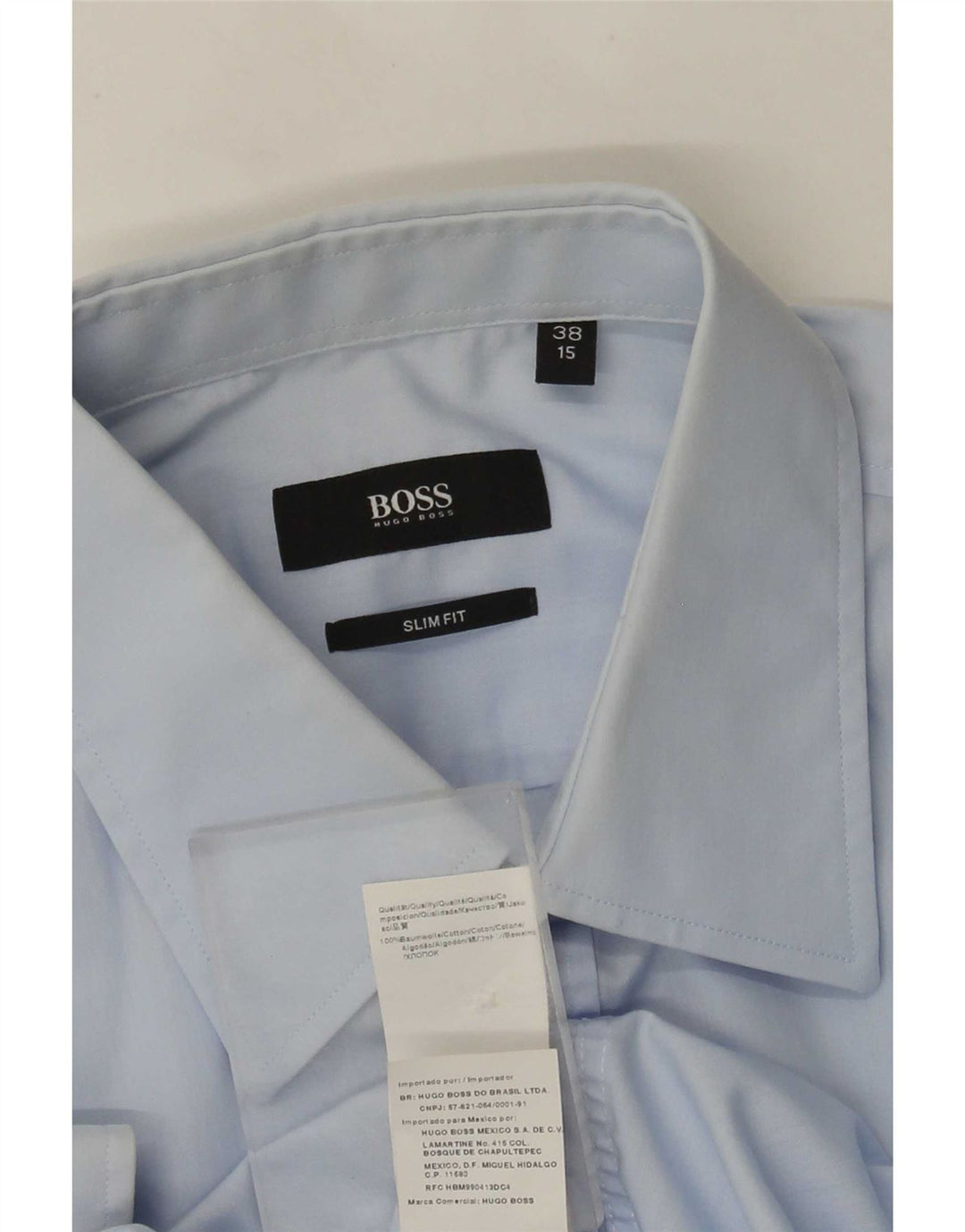 Hugo Boss Herren Slim Fit Hemd Größe 38 15 Mittelblaue Baumwolle