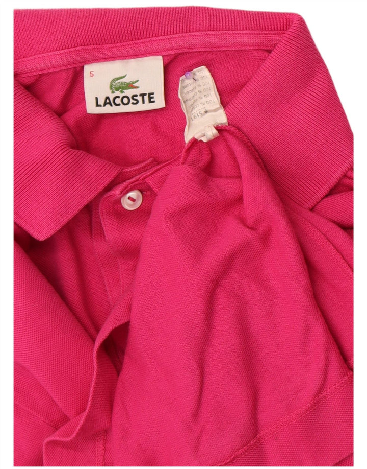 Lacoste Herren-Poloshirt, Größe 5, groß, rosa Baumwolle