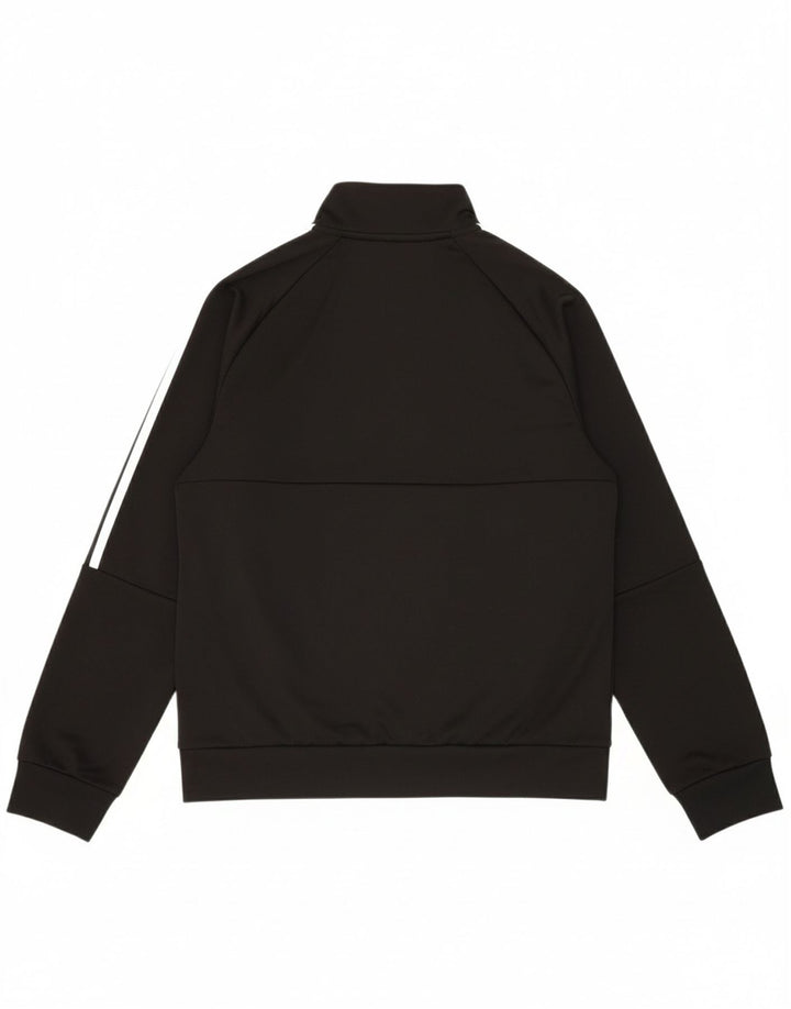 ADIDAS Boys Climalite Tracksuit Top Jacket 13-14 Years Black Polyester