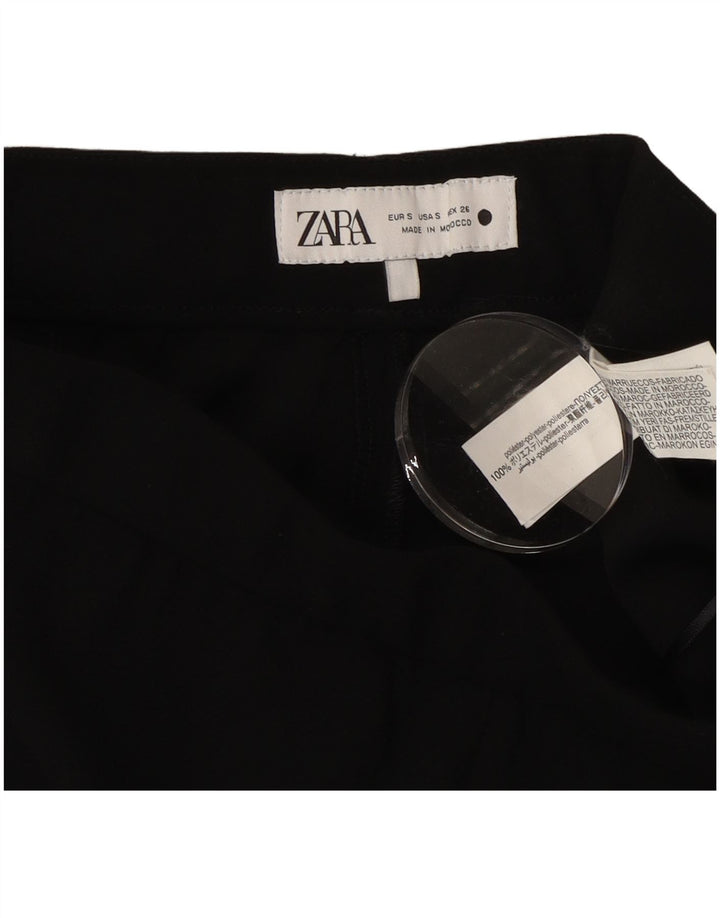 Zara Damen Bootcut Freizeithose Small W26 L28 Schwarz Polyester