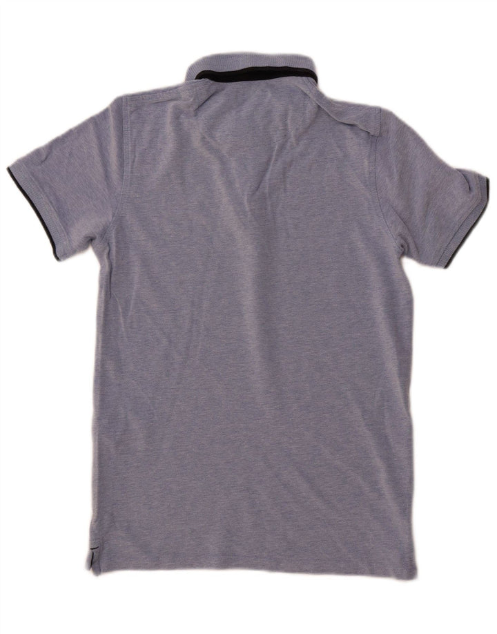 JACK & JONES Herren-Poloshirt, klein, blau meliert, Baumwolle