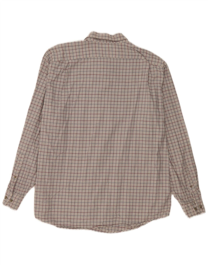 Eddie Bauer Herren-Hemd mit entspannter Passform, XL, weiß kariert, Baumwolle