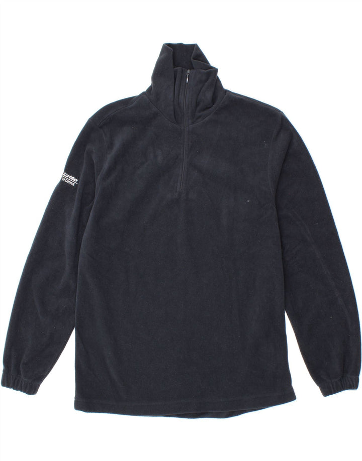 LOTTO Womens Zip Neck Fleece Jumper UK 16 Large Navy Blue Polyester Vintage Lotto and Second-Hand Lotto from Messina Hembry 