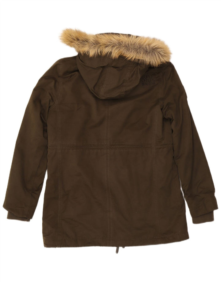 SUPERDRY Damen-Parka mit Kapuze, UK 18, XL, Khaki, Polyester