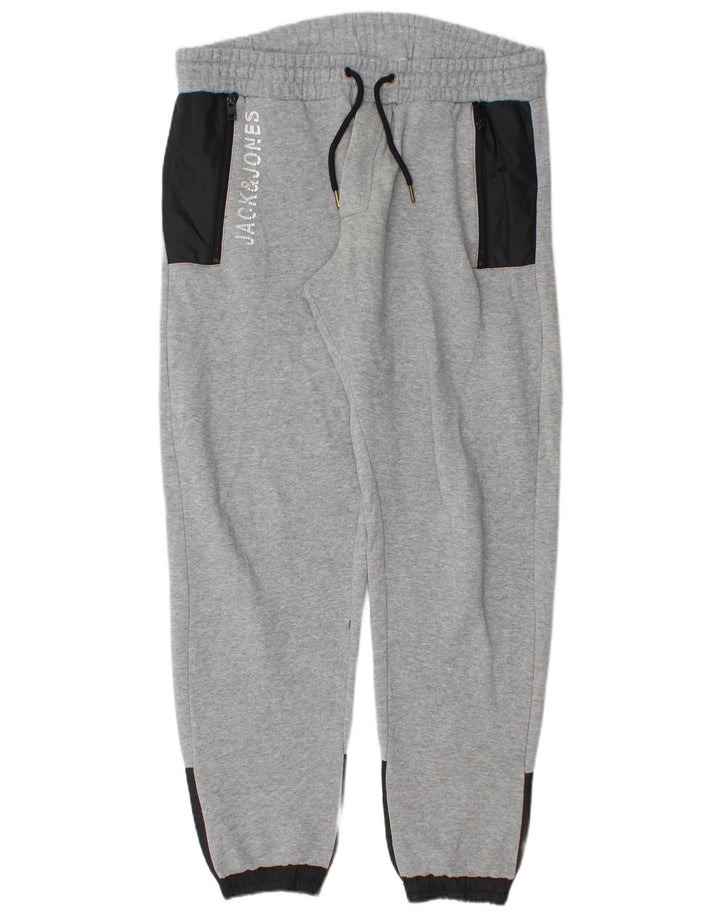JACK & JONES Herren-Trainingshose, Jogginghose, Größe L, Grau, Farbblock