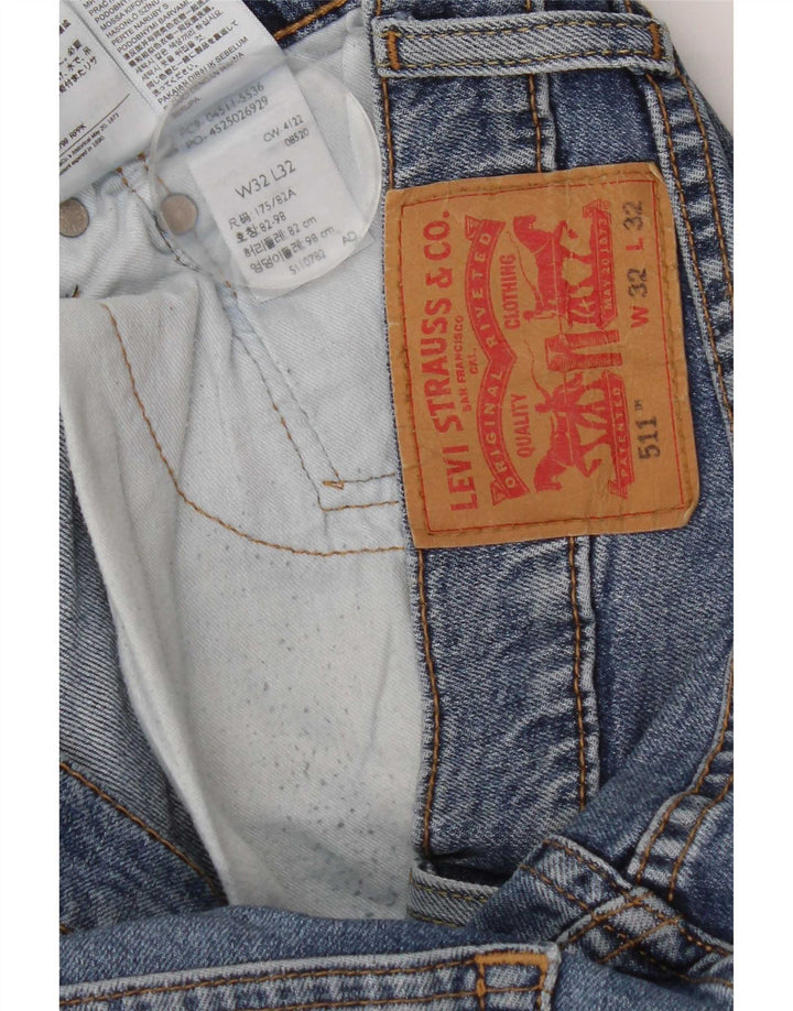 Levi's Herren 511 Slim Jeans W32 L32 Blaue Baumwolle