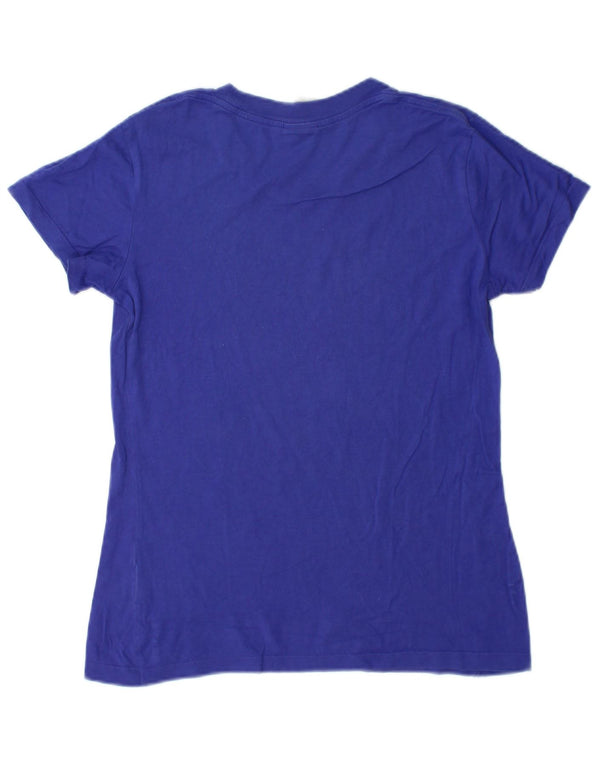 Nike Damen Grafik T-Shirt Top UK 14/16 Large Blau