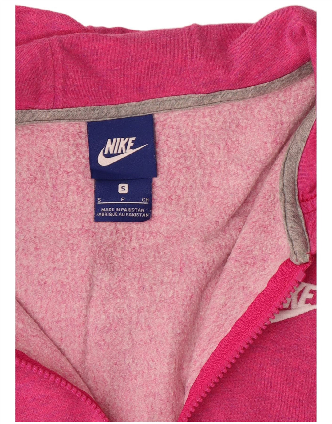 Nike Womens Loose Fit Zip Hoodie Pullover UK 8 Small Pink