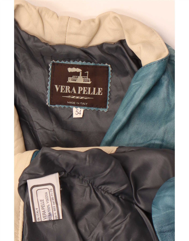Vintage Damen Lederjacke IT 54 3XL Blau
