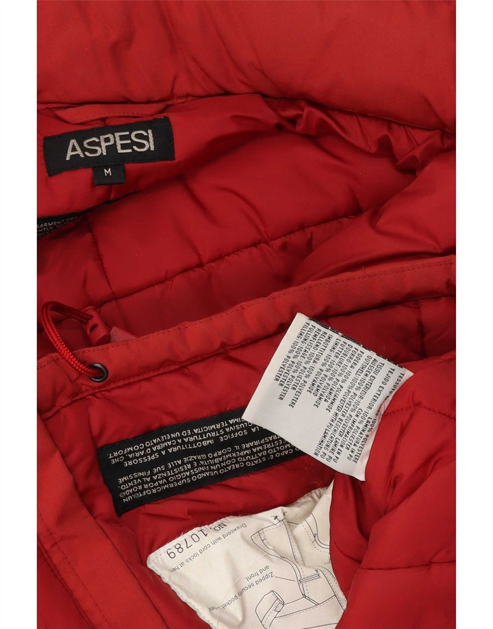 Aspesi Damen Wattierte Jacke UK 14 Mittelrotes Polyester