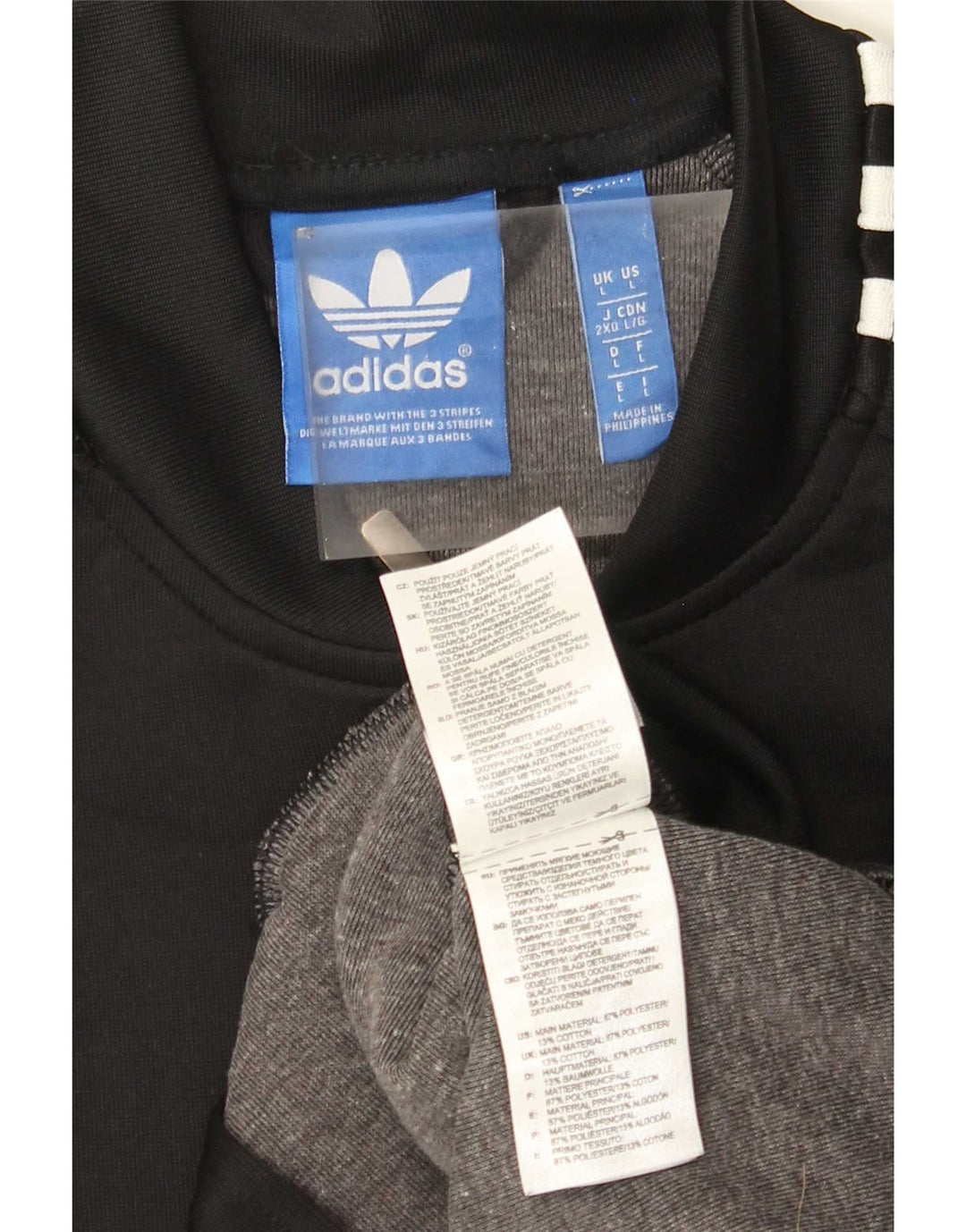 Adidas Herren-Trainingsanzug-Top-Jacke, großes schwarzes Polyester