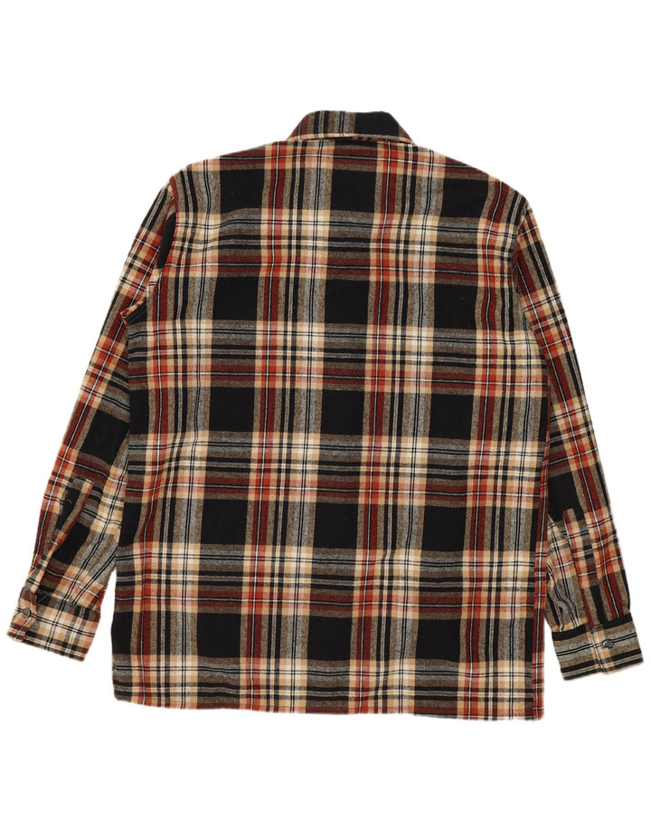 Vintage Herren Flanellhemd Größe 39 Medium Mehrfarbig kariert Polyacryl
