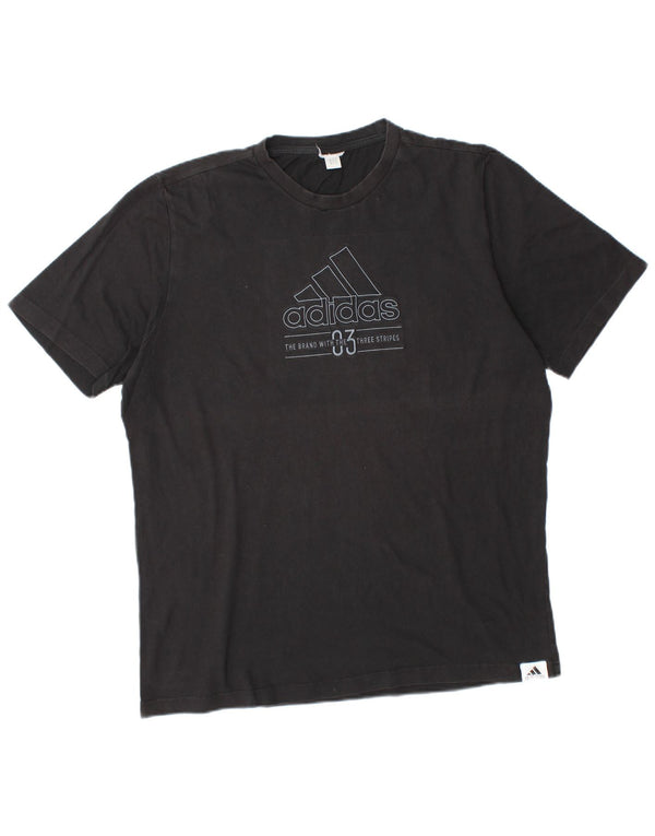 ADIDAS Herren Grafik T-Shirt Top Large Schwarz