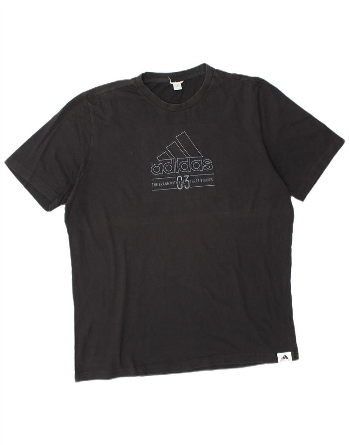 ADIDAS Herren Grafik T-Shirt Top Large Schwarz