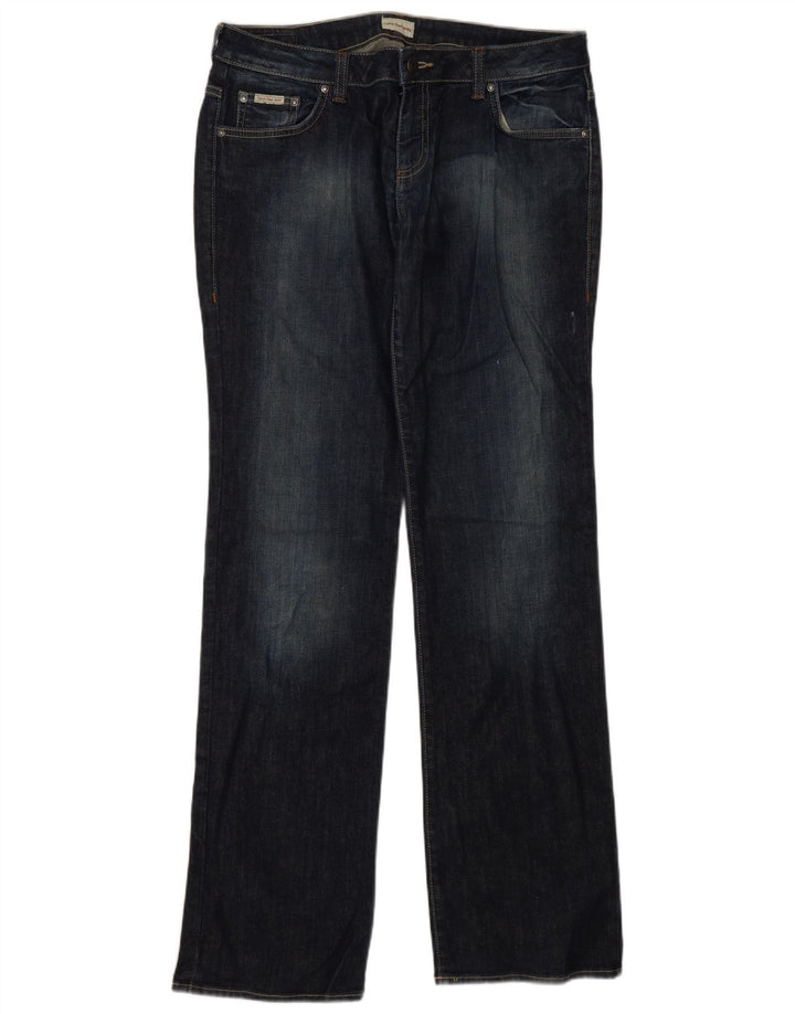 Calvin Klein Damen Bootcut Jeans W32 L34 Marineblaue Baumwolle