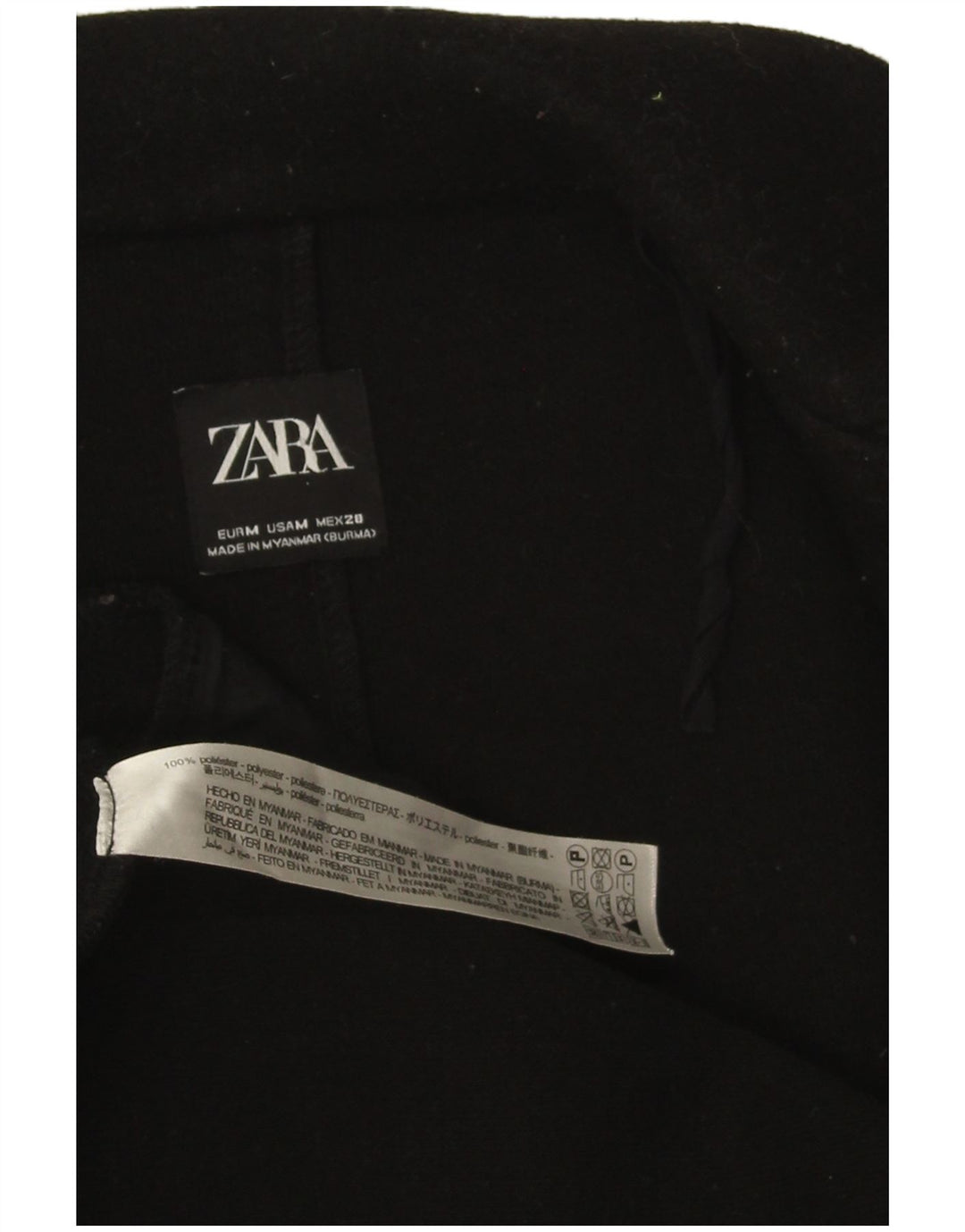 Zara Womens Open Overcoat UK 14 Mittelschwarzes Polyester