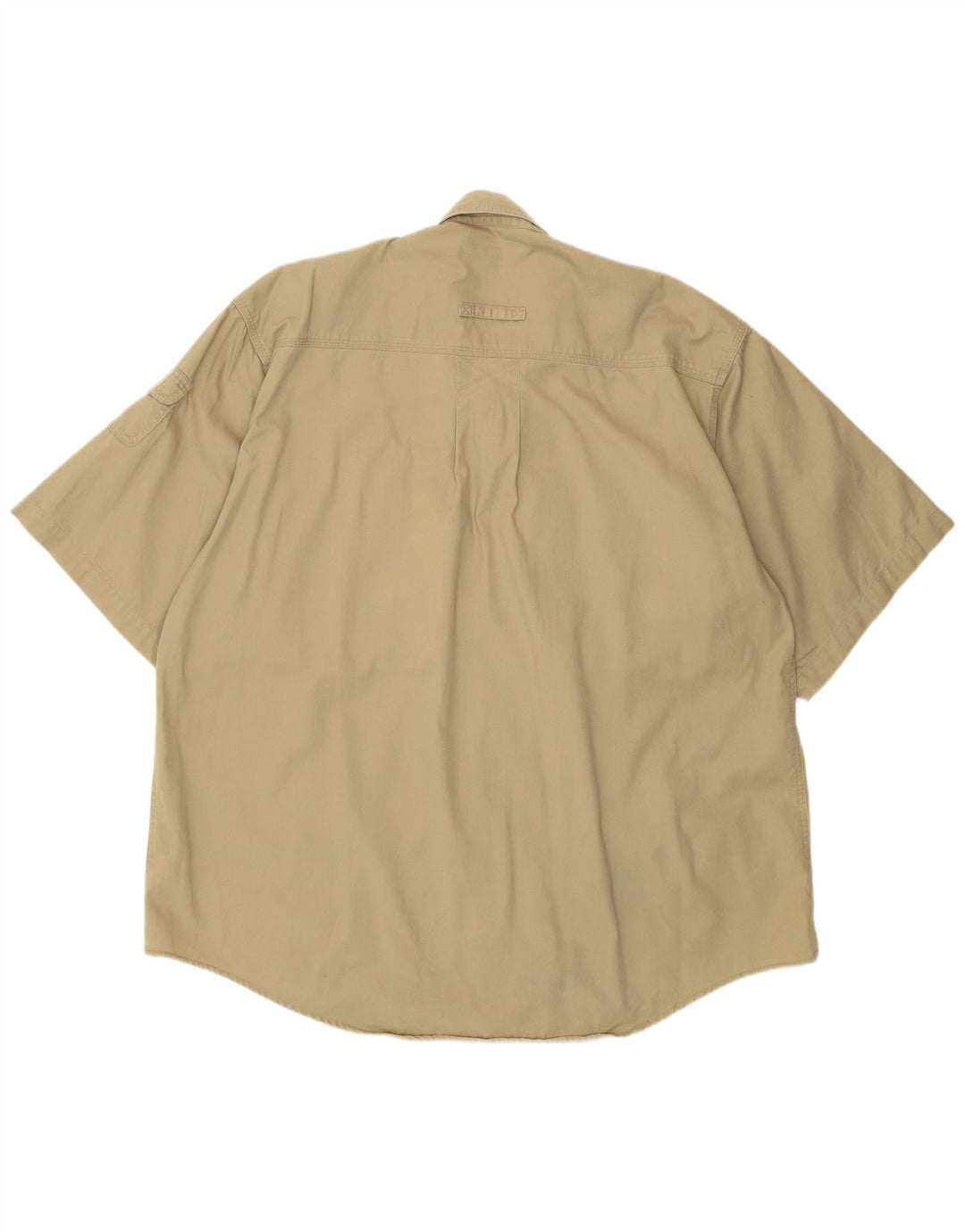 Vintage Herren Kurzarmhemd XL Beige Baumwolle