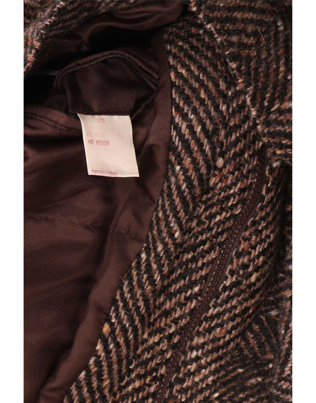 Vintage Herren Bomber Windjacke UK 42 XL Braune Fischgrätenwolle