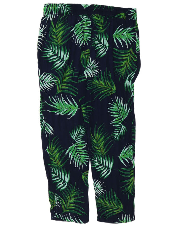 Marks & Spencer Freizeithose für Damen, UK 44, Größe L, W34, L28, Marineblau mit Blumenmuster