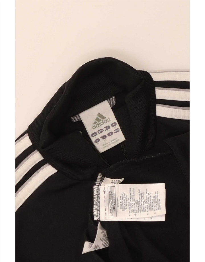 Adidas Damen-Trainingsanzug-Oberteiljacke UK 8 Small Schwarzer Colourblock-Polyester
