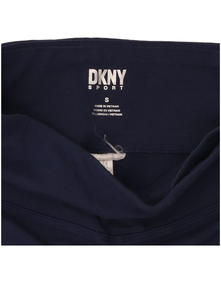 Dkny Womens Graphic Leggings UK 8 Small Marineblau Farbblock