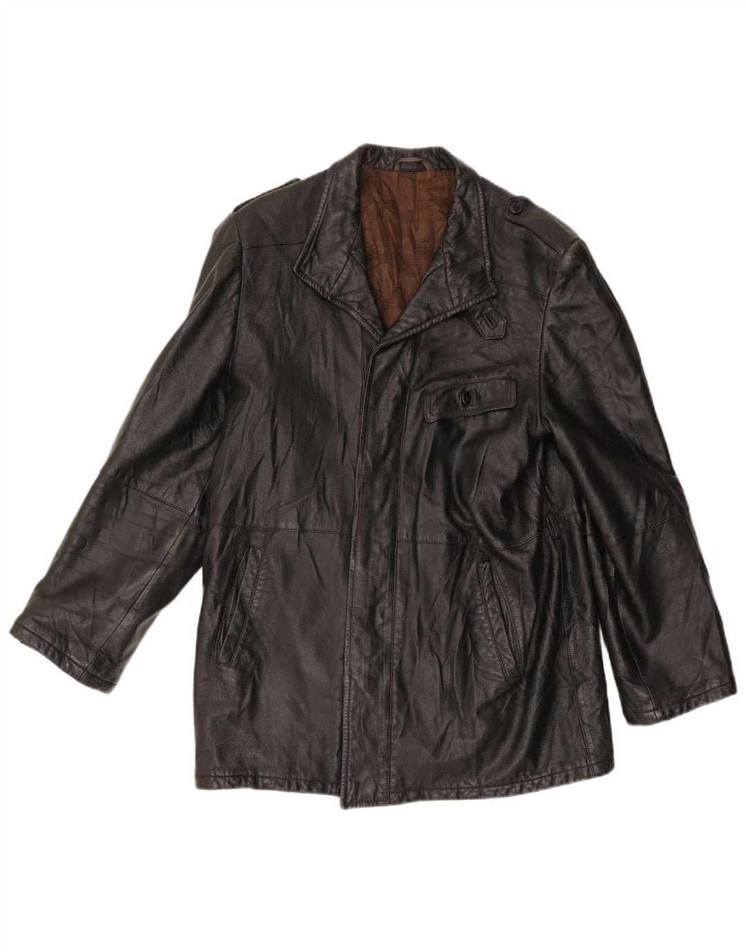 ANFOR Herren Lederjacke IT 48 Medium Schwarz