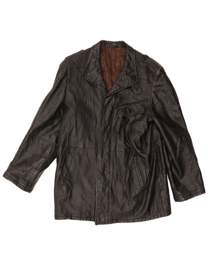 ANFOR Herren Lederjacke IT 48 Medium Schwarz