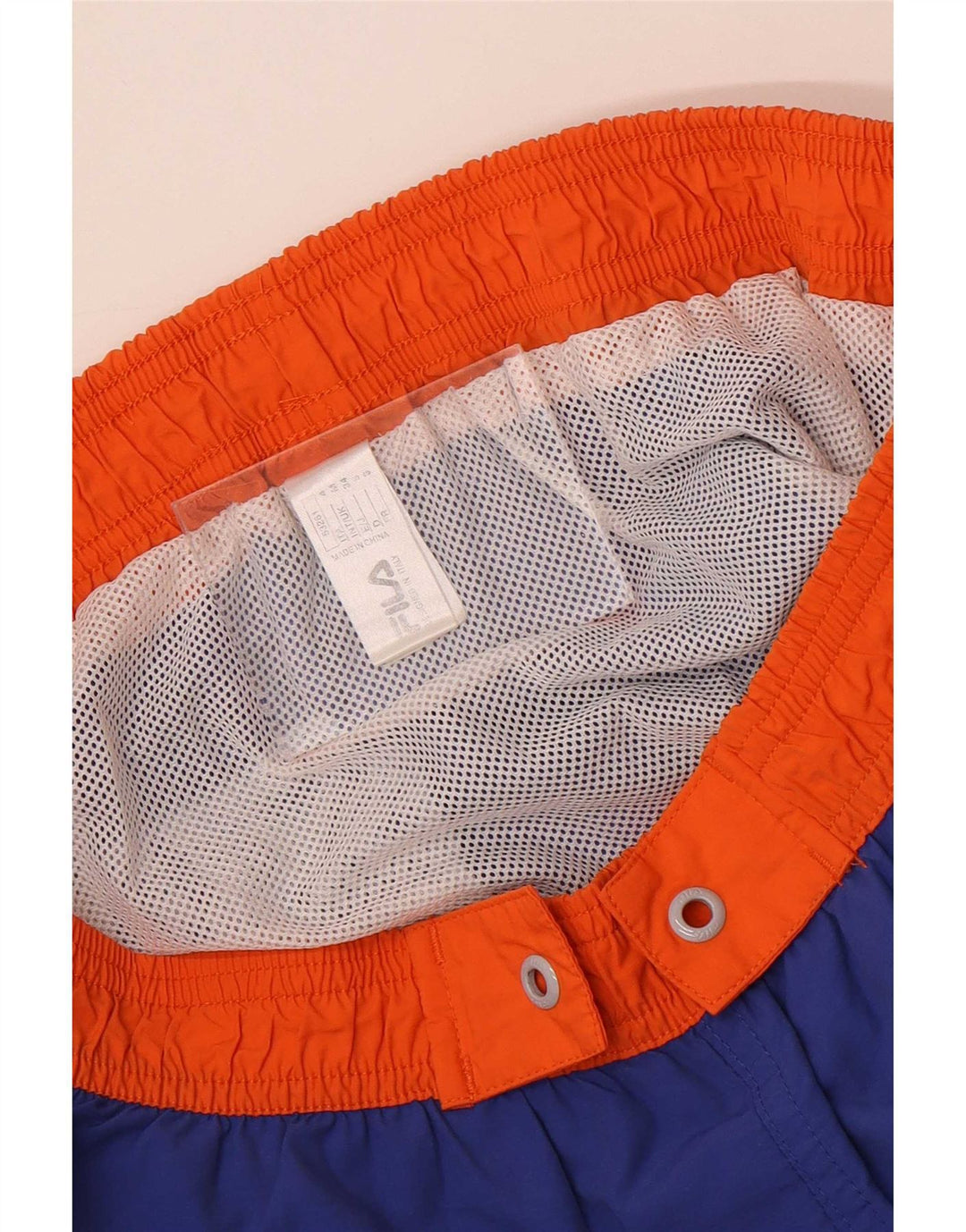 Fila Damen Badeshorts UK 12 Mittelblaue Colourblock-Baumwolle