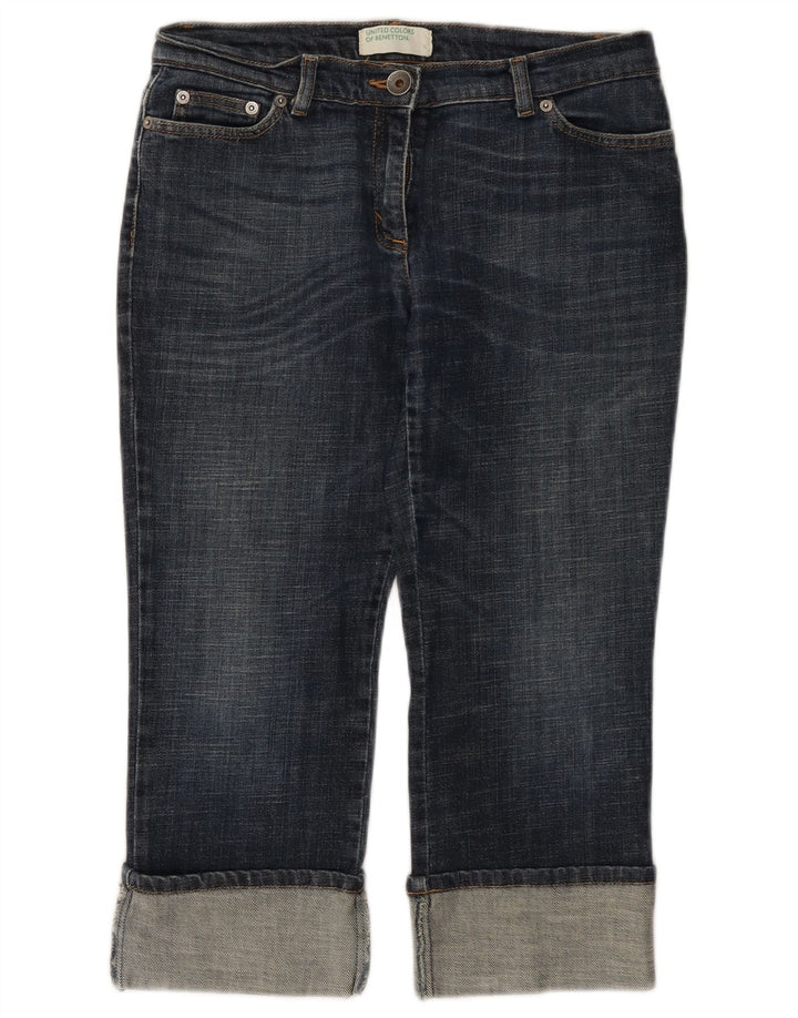 BENETTON Damen Capri-Jeans W28 L21 Blau