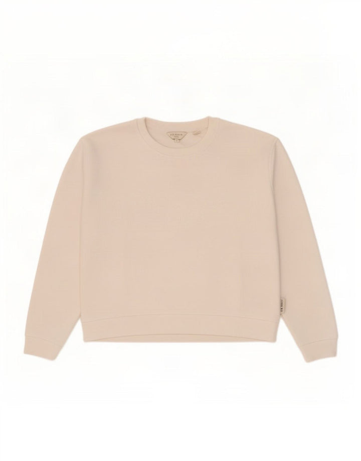 Ted Baker Damen-Sweatshirt in Übergröße, Größe 2, klein, weißes Polyester