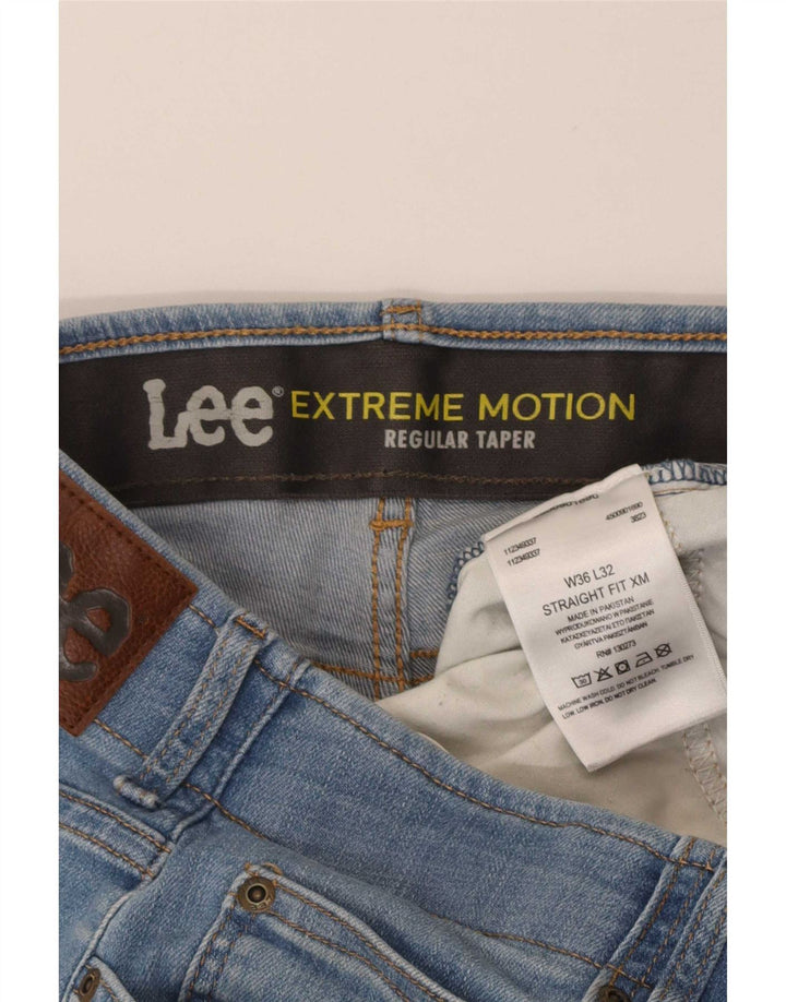 Lee Herren Extreme Motion Regular Tapered Jeans W36 L32 Blaue Baumwolle