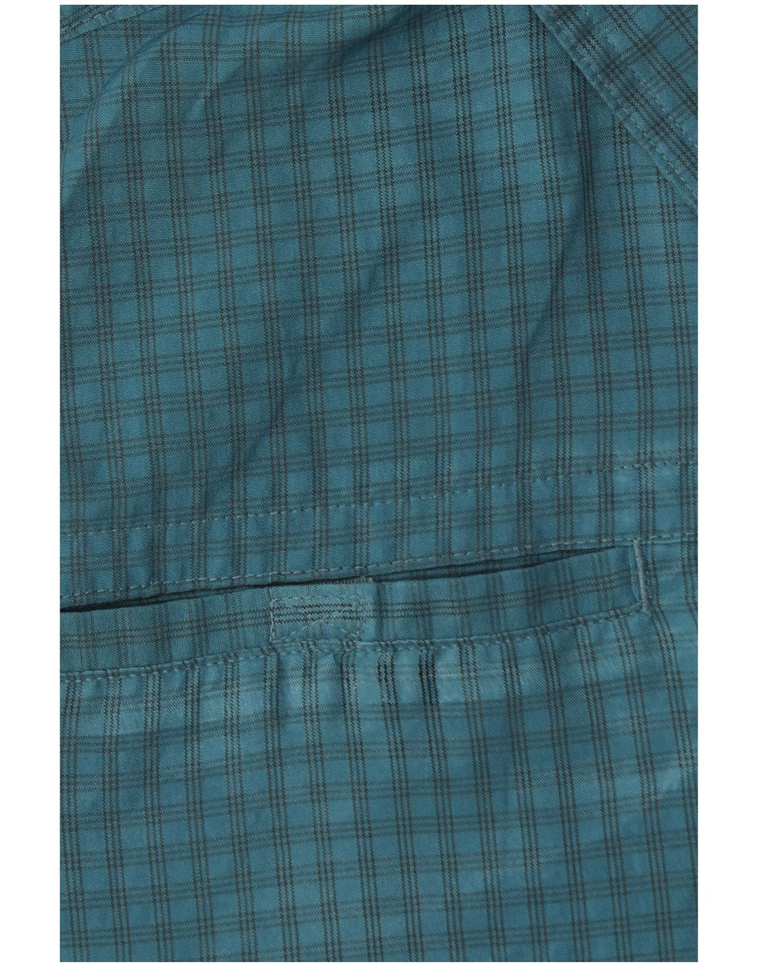 EDDIE BAUER Herren Kurzarmhemd Mittelblaues Gingham-Polyester