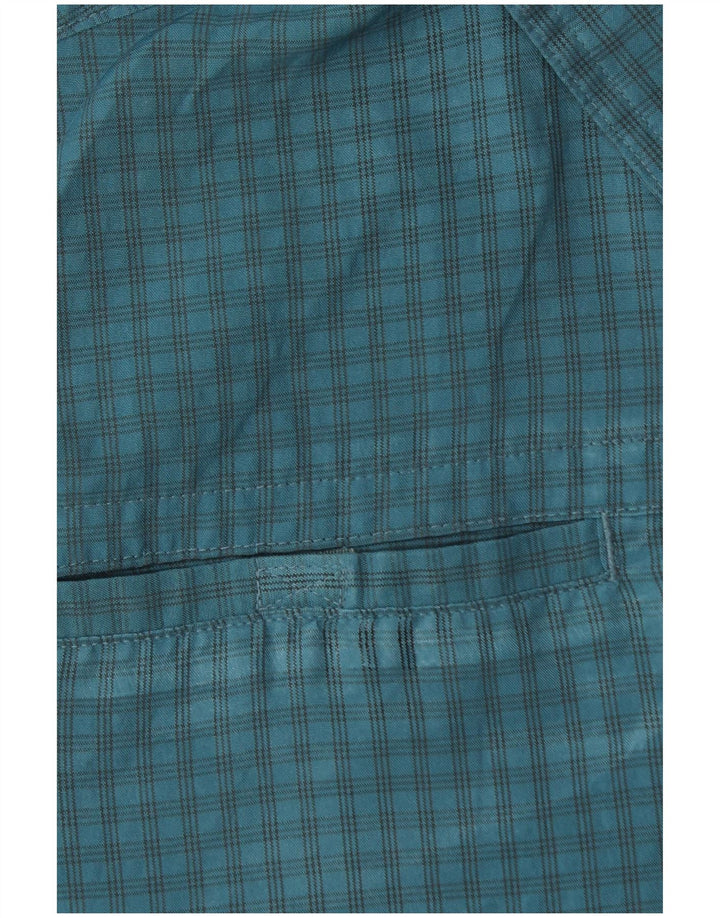 EDDIE BAUER Herren Kurzarmhemd Mittelblaues Gingham-Polyester