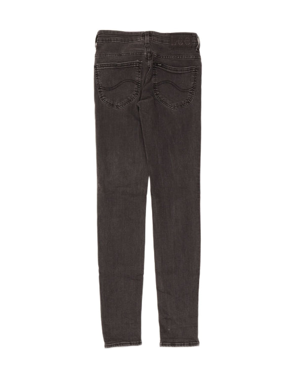 Lee Damen Skinny Jeans W26 L33 Graue Baumwolle