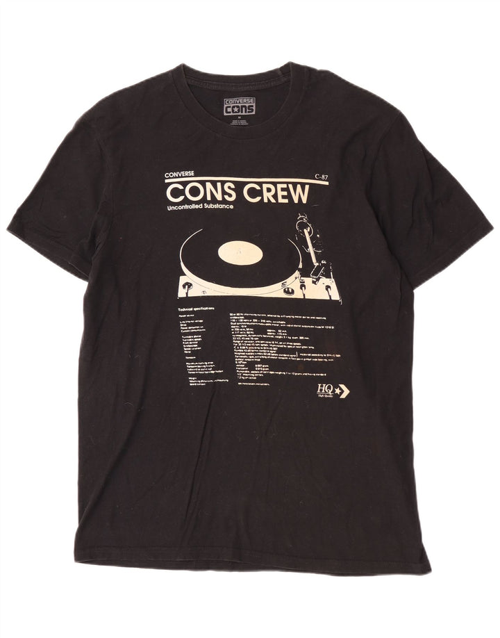 Converse Herren-T-Shirt mit regulärer Grafik, mittelschwarz, Baumwolle, Musik