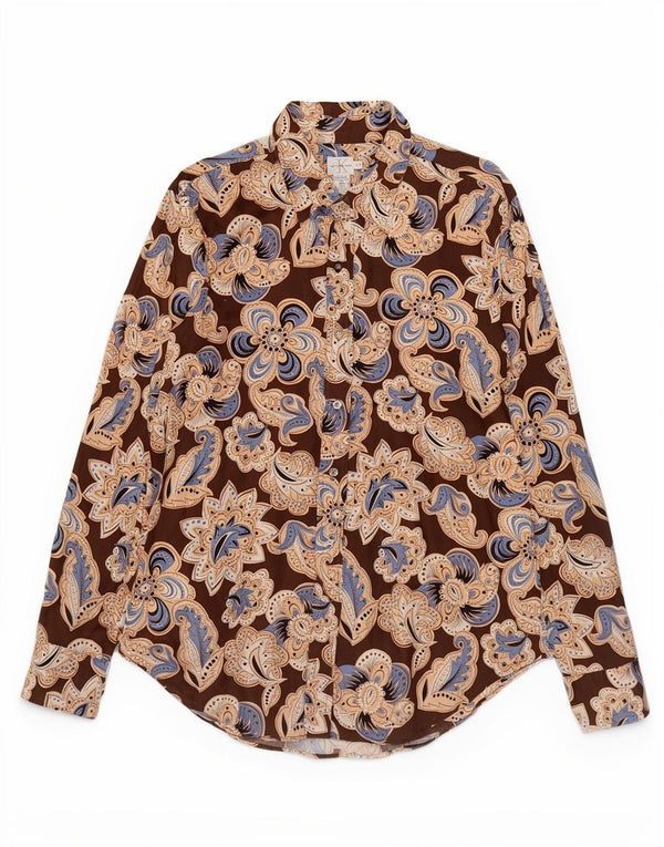 Calvin Klein Jeans Mens Shirt Large Beige Paisley Cotton