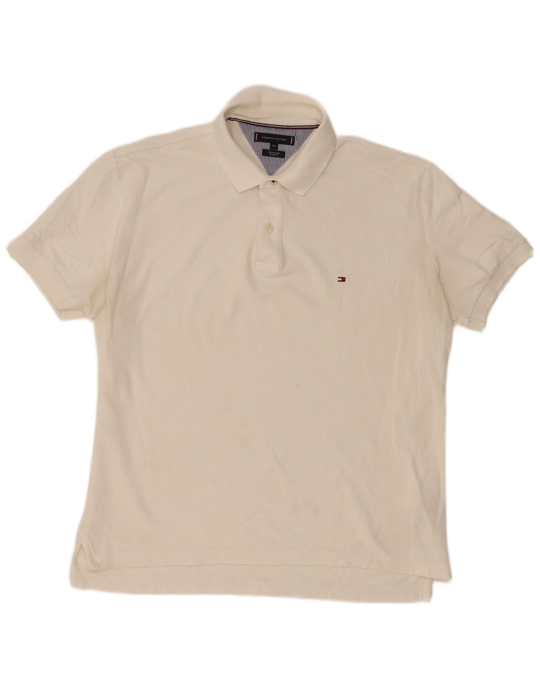 Tommy Hilfiger Herren-Poloshirt mit normaler Passform, 2XL, weiße Baumwolle