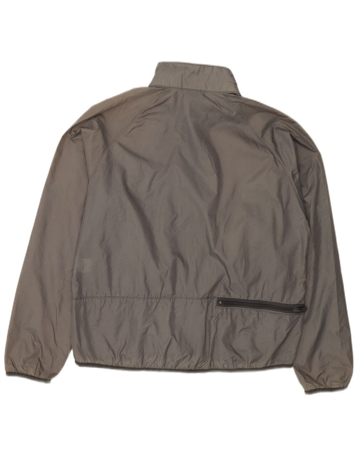 LANDS END Herren-Trainingsanzug-Oberjacke aus mittelgrauem Nylon