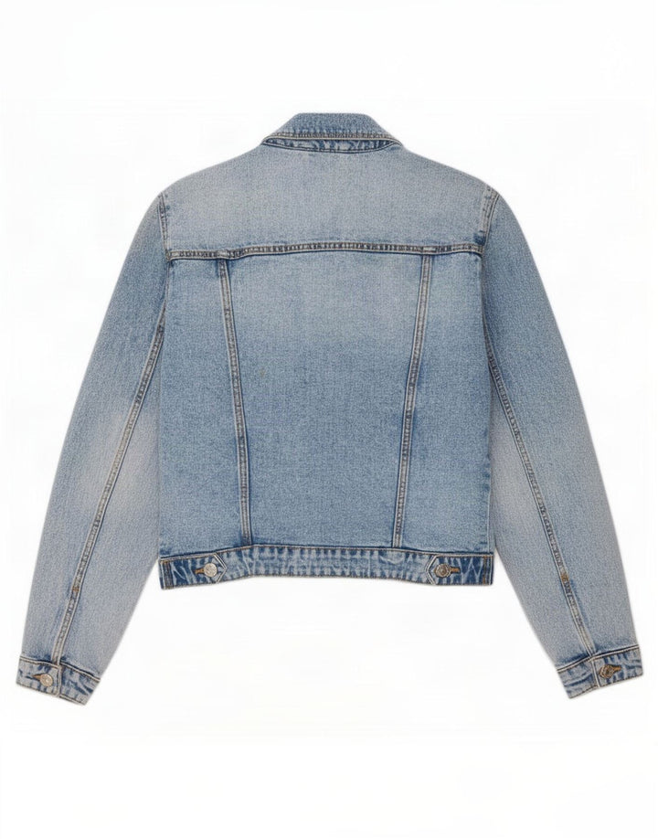 Zara Damen Jeansjacke UK 10 Small Blau