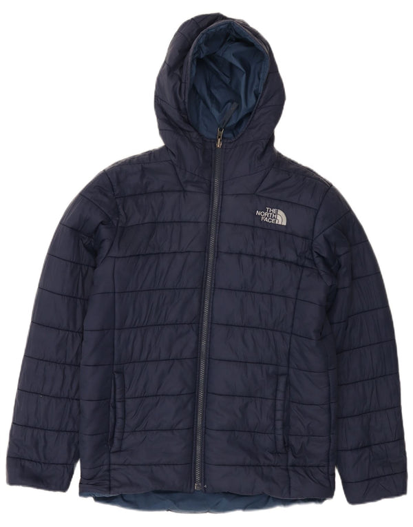 THE NORTH FACE Wattierte Jacke mit Kapuze für Jungen, 11–12 Jahre, Größe L, Marineblau