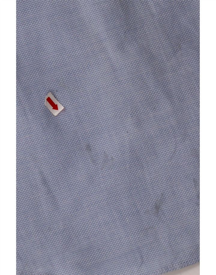 ZARA Herren-Slim-Fit-Hemd, groß, aus blauer Baumwolle