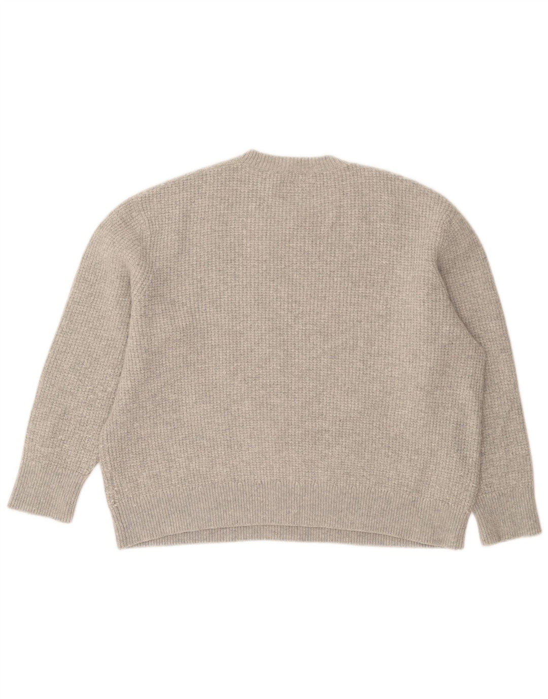 All Saints Damen-Pullover, übergroß, Rundhalsausschnitt, Gr. 40, Größe L, graue Wolle