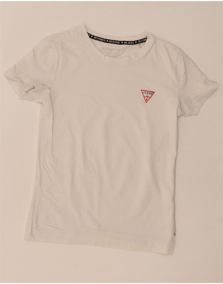 Guess Damen T-Shirt Top UK 12 Medium Weiß