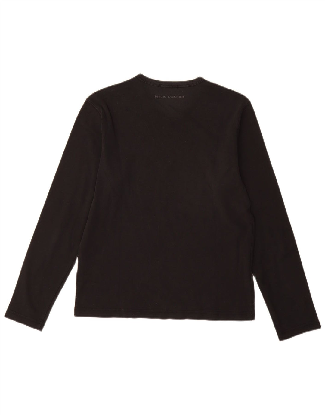 SERGIO TACCHINI Damen Top Langarm UK 12 Medium Schwarz Baumwolle