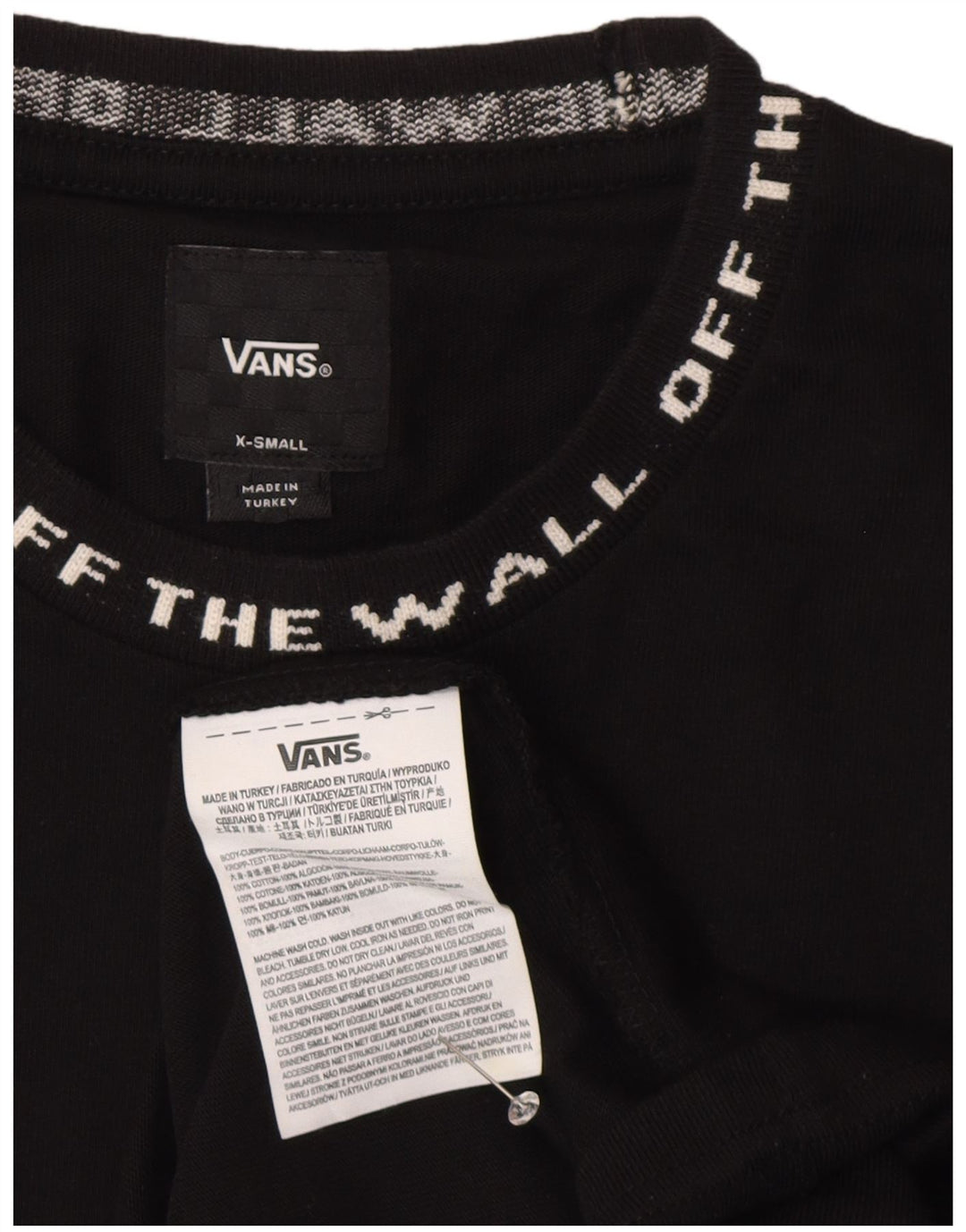 Vans Herren Grafik T-Shirt Top XS Schwarz Baumwolle
