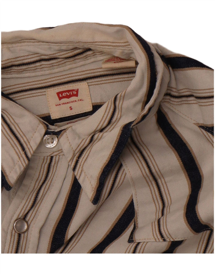 LEVI'S Herren-Flanellhemd, klein, weiß gestreift