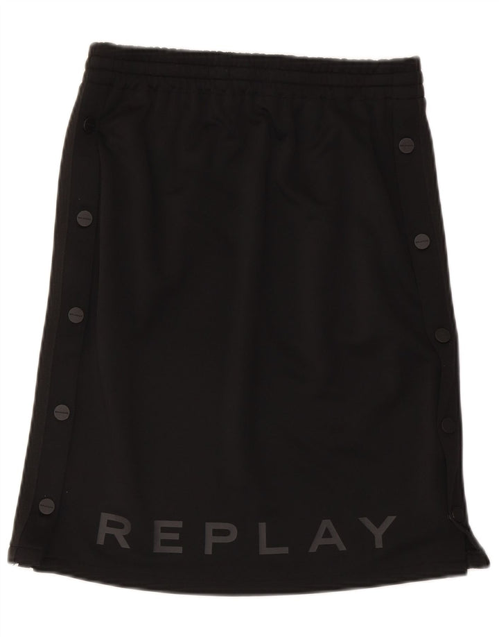 Replay Damen-Grafikrock, Größe S, W27, Schwarz, Polyester, Sport