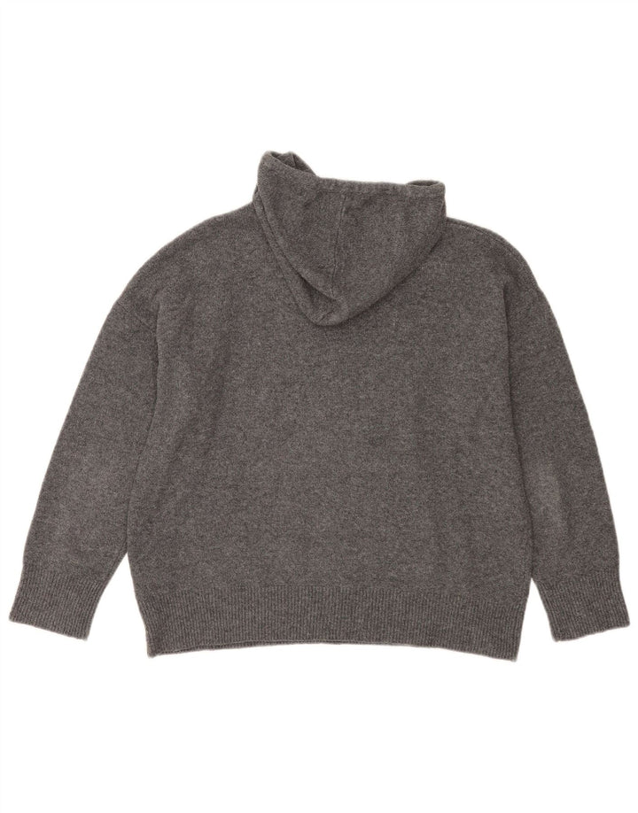 Zara Damen-Pullover mit Kapuze, übergroß, Gr. 10, Größe S, grau, Polyester